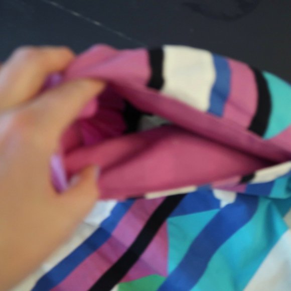 Vintage Patchwork Skirt Colorful Geometric Pattern - Picture 4 of 8